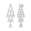 Thumbnail Image 1 of Pear-Shaped White Lab-Created Sapphire Chandelier Earrings Sterling Silver