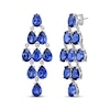 Thumbnail Image 1 of Pear-Shaped Blue Lab-Created Sapphire Chandelier Earrings Sterling Silver