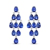 Thumbnail Image 2 of Pear-Shaped Blue Lab-Created Sapphire Chandelier Earrings Sterling Silver