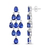 Thumbnail Image 3 of Pear-Shaped Blue Lab-Created Sapphire Chandelier Earrings Sterling Silver