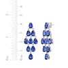 Thumbnail Image 4 of Pear-Shaped Blue Lab-Created Sapphire Chandelier Earrings Sterling Silver