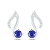 Thumbnail Image 2 of Blue & White Lab-Created Sapphire Music Note Earrings Sterling Silver