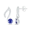 Thumbnail Image 3 of Blue & White Lab-Created Sapphire Music Note Earrings Sterling Silver