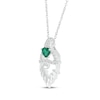 Thumbnail Image 2 of Heart-Shaped Lab-Created Emerald & White Lab-Created Sapphire Gnome Necklace Sterling Silver 18&quot;