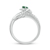 Thumbnail Image 3 of Pear-Shaped Lab-Created Emerald & White Lab-Created Sapphire Dragon Ring Sterling Silver