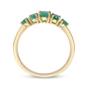 Thumbnail Image 2 of Oval and Round-Cut Natural Emerald & Diamond Graduated Five-Stone Ring 1/20 ct tw 10K Yellow Gold