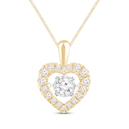 Unstoppable Love Diamond Heart Necklace 1/3 ct tw 10K Yellow Gold 19&quot;