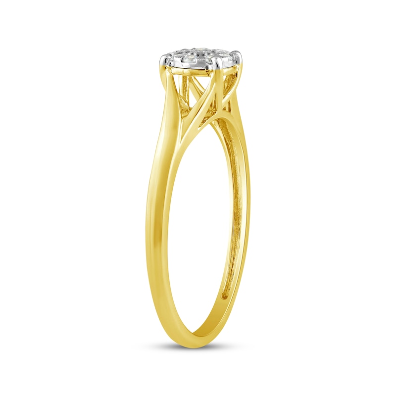 Main Image 2 of Diamond Circle Center Promise Ring 1/10 ct tw 10K Yellow Gold