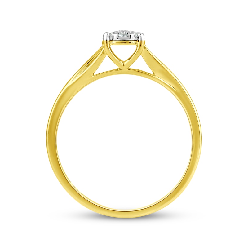 Main Image 3 of Diamond Circle Center Promise Ring 1/10 ct tw 10K Yellow Gold