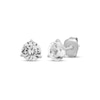 Thumbnail Image 1 of Round-Cut White Lab-Created Sapphire Solitaire Stud Earrings Sterling Silver