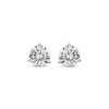 Thumbnail Image 2 of Round-Cut White Lab-Created Sapphire Solitaire Stud Earrings Sterling Silver