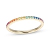 Thumbnail Image 0 of Multicolor Lab-Created Gemstone Rainbow Ring 10K Yellow Gold