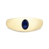 Thumbnail Image 2 of Oval-Cut Blue Lab-Created Sapphire Solitaire Dome Ring 10K Yellow Gold