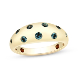 London Blue Topaz Scatter Dome Ring 10K Yellow Gold