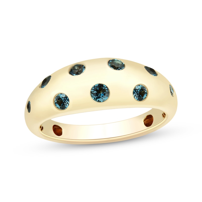 Main Image 1 of London Blue Topaz Scatter Dome Ring 10K Yellow Gold