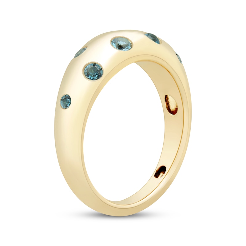 Main Image 2 of London Blue Topaz Scatter Dome Ring 10K Yellow Gold