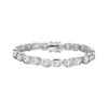 Thumbnail Image 1 of Oval-Cut White Lab-Created Sapphire S-Link Bracelet Sterling Silver 7.25&quot;