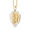 Thumbnail Image 2 of Men's White & Black Diamond Saint Michael Diamond-Cut Shield Necklace 1/3 ct tw 10K Yellow Gold 22&quot;