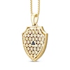 Thumbnail Image 3 of Men's White & Black Diamond Saint Michael Diamond-Cut Shield Necklace 1/3 ct tw 10K Yellow Gold 22&quot;