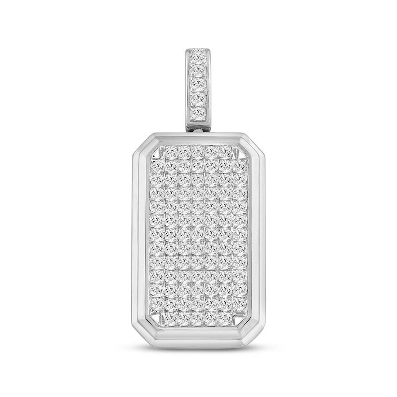 Main Image 1 of Men's Lab-Grown Diamonds by KAY Dog Tag Pendant 3 ct tw 10K White Gold