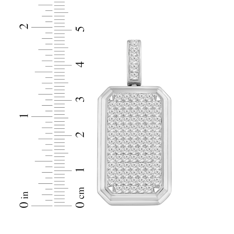 Main Image 3 of Men's Lab-Grown Diamonds by KAY Dog Tag Pendant 3 ct tw 10K White Gold