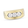 Thumbnail Image 0 of Men's Lab-Grown Diamonds by KAY Three-Stone Wedding Ring 1 ct tw 14K Yellow Gold