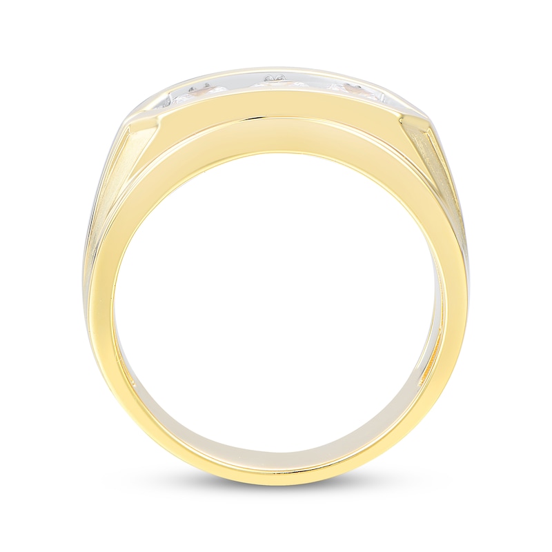 Men's Lab-Grown Diamonds by KAY Three-Stone Wedding Ring 1 ct tw 14K Yellow Gold