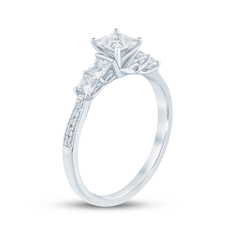 Main Image 2 of Now + Forever Princess-Cut Diamond Five-Stone Engagement Ring 1 ct tw 14K White Gold