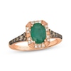 Thumbnail Image 0 of Le Vian Oval-Cut Emerald Ring 1/3 ct tw Diamonds 14K Strawberry Gold