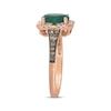 Thumbnail Image 1 of Le Vian Oval-Cut Emerald Ring 1/3 ct tw Diamonds 14K Strawberry Gold