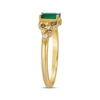 Thumbnail Image 2 of Le Vian Emerald-Cut Emerald Ring 1/8 ct tw Diamonds 14K Honey Gold