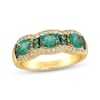 Thumbnail Image 1 of Le Vian Waterfall Oval & Round-Cut Emerald Ring 1/4 ct tw Diamonds 14K Honey Gold