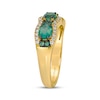 Thumbnail Image 2 of Le Vian Waterfall Oval & Round-Cut Emerald Ring 1/4 ct tw Diamonds 14K Honey Gold