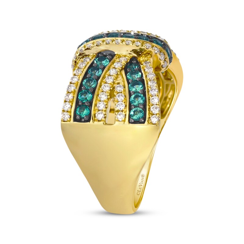 Main Image 2 of Le Vian Emerald Crossover Ring 1/2 ct tw Diamonds 14K Honey Gold