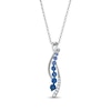 Thumbnail Image 0 of Le Vian Denim Ombré Sapphire Swirl Necklace 1/15 ct tw Diamonds 14K Vanilla Gold 19"