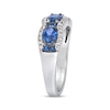 Thumbnail Image 2 of Le Vian Waterfall Oval-Cut Blue Sapphire Ring 1/4 ct tw Diamonds 14K Vanilla Gold