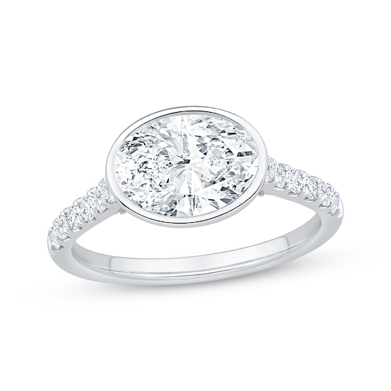 Lab-Created Diamonds by KAY Oval-Cut Bezel-Set Engagement Ring 2-3/8 ct tw 14K White Gold