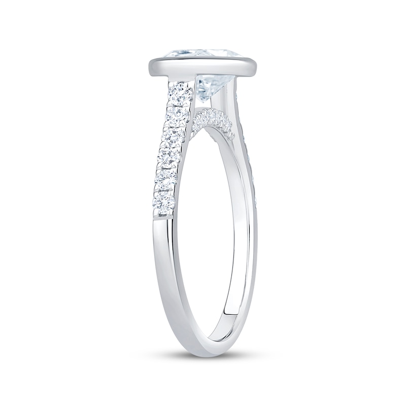 Lab-Grown Diamonds by KAY Oval-Cut Bezel-Set Engagement Ring 2-3/8 ct tw 14K White Gold