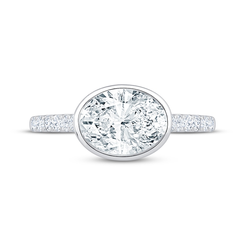 Lab-Grown Diamonds by KAY Oval-Cut Bezel-Set Engagement Ring 2-3/8 ct tw 14K White Gold