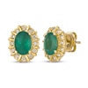 Thumbnail Image 0 of Le Vian Oval-Cut Emerald Stud Earrings 1/5 ct tw Diamonds 14K Honey Gold