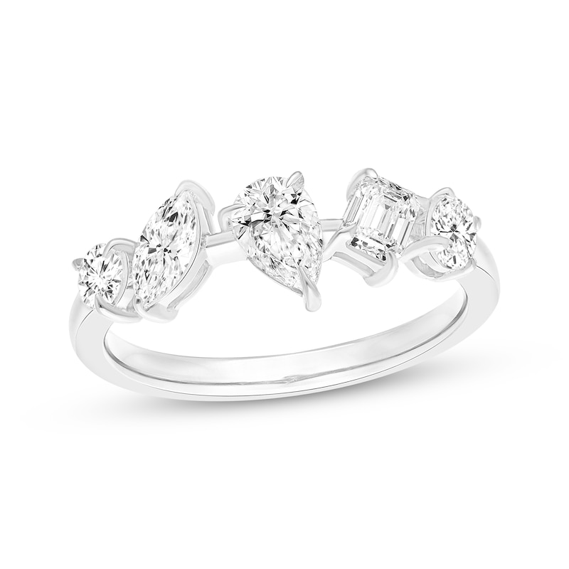 All You Are Multi-Shape Lab-Created Diamond Five-Stone Ring 1 ct tw 14K White Gold