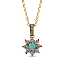 Le Vian Chocolate Sunflower Collection Emerald Necklace 5/8 ct tw Diamonds 14K Honey Gold 19&quot;