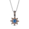 Thumbnail Image 1 of Le Vian Chocolate Sunflower Collection Blue Sapphire Necklace 5/8 ct tw Diamonds 14K Vanilla Gold 19&quot;