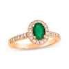 Thumbnail Image 0 of Le Vian Oval-Cut Emerald Ring 3/8 ct tw Diamonds 14K Strawberry Gold