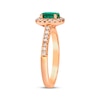 Thumbnail Image 1 of Le Vian Oval-Cut Emerald Ring 3/8 ct tw Diamonds 14K Strawberry Gold