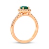 Thumbnail Image 2 of Le Vian Oval-Cut Emerald Ring 3/8 ct tw Diamonds 14K Strawberry Gold