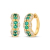 Thumbnail Image 0 of Le Vian Emerald Hoop Earrings 1/2 ct tw Diamond 14K Honey Gold