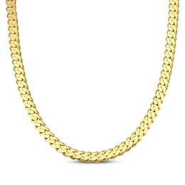 Solid Curb Chain Necklace 7mm 10K Yellow Gold 20&quot;