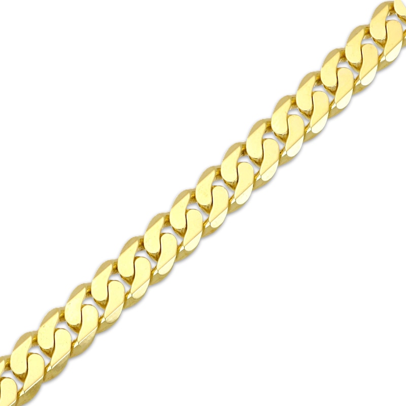 Main Image 2 of Solid Curb Chain Necklace 7mm 10K Yellow Gold 20&quot;