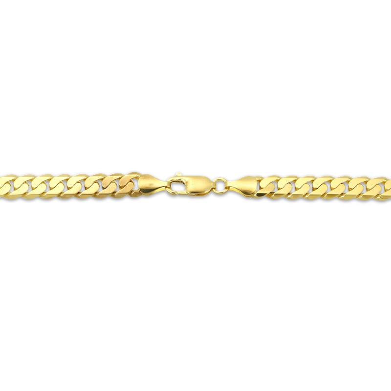 Main Image 3 of Solid Curb Chain Necklace 7mm 10K Yellow Gold 20&quot;